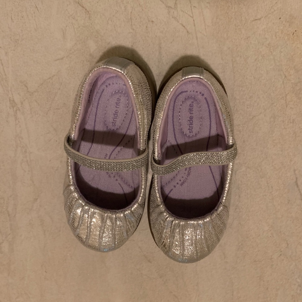 Stride rite silver toddler flats